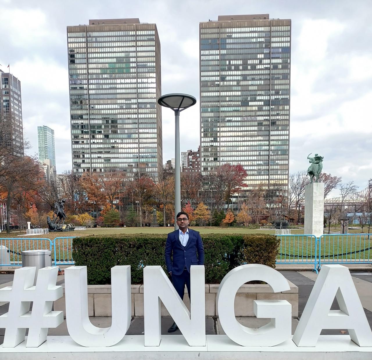 Outside the United Nations, New York
